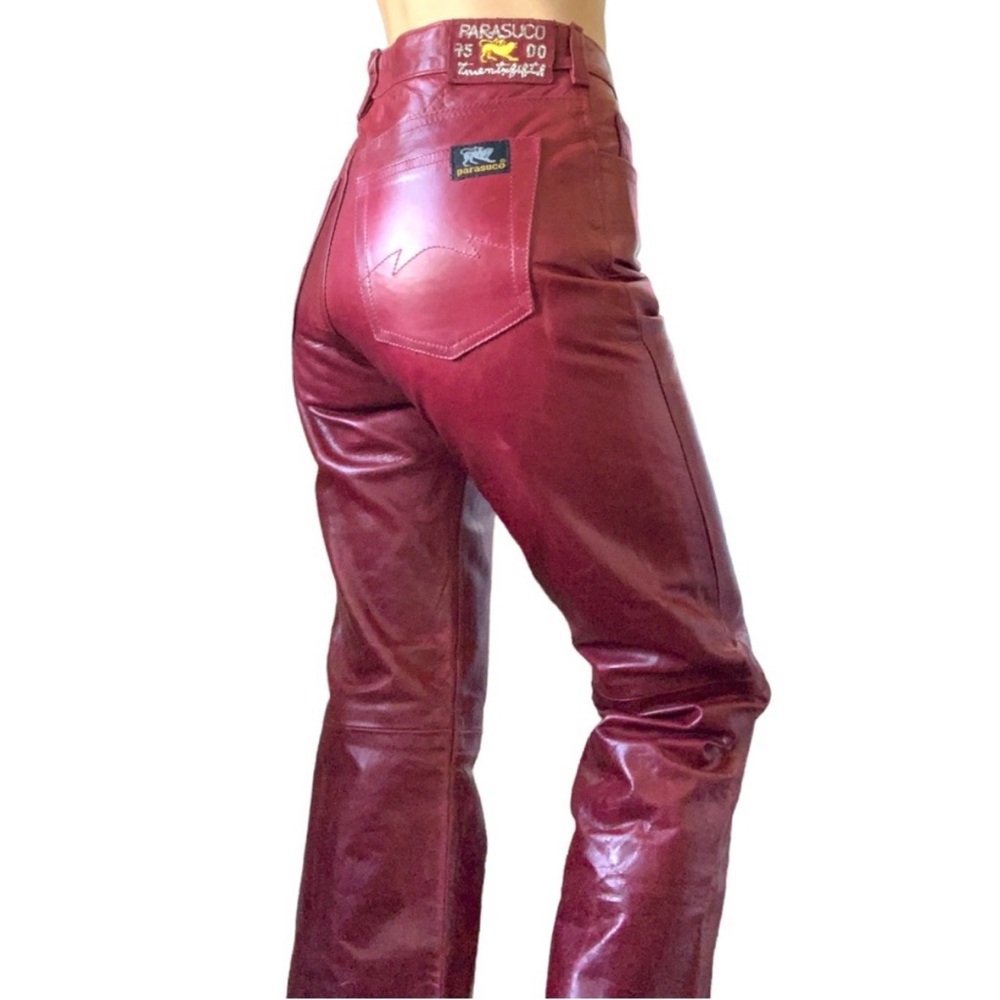 NWT vintage Parasuco Black Leather Pants sizes 24, 25 - Picture 6 of 7
